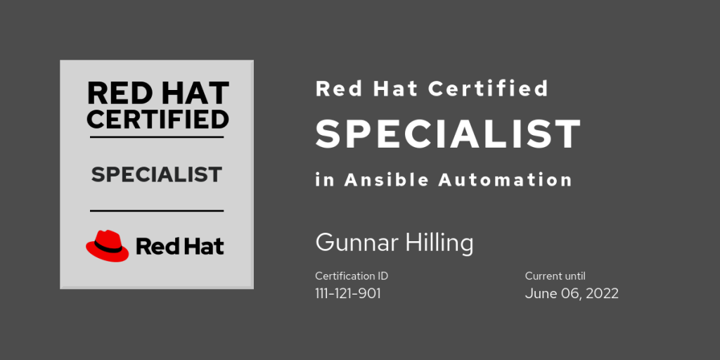 Red Hat Certified Specialist in Ansible Automation